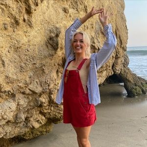 Red Overalls size Large ❤️